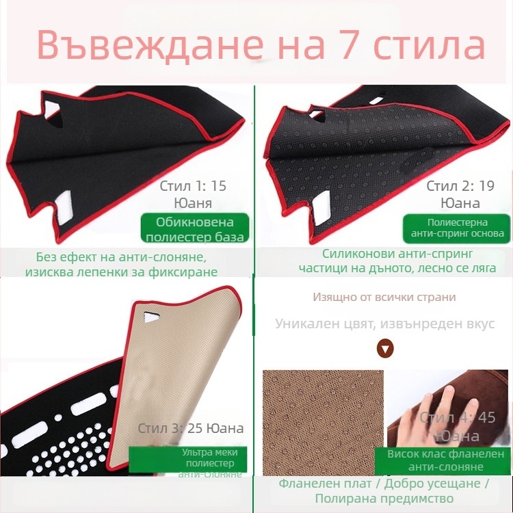 Полиестерна светлозащитна подложка за табло на автомобил, персонализируема, без монтаж