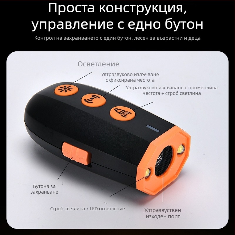 Ултразвуков спирач за лай на кучета, преносимо ръчно устройство за дресировка, пластмаса, марка Pabi, универсално съвместимо