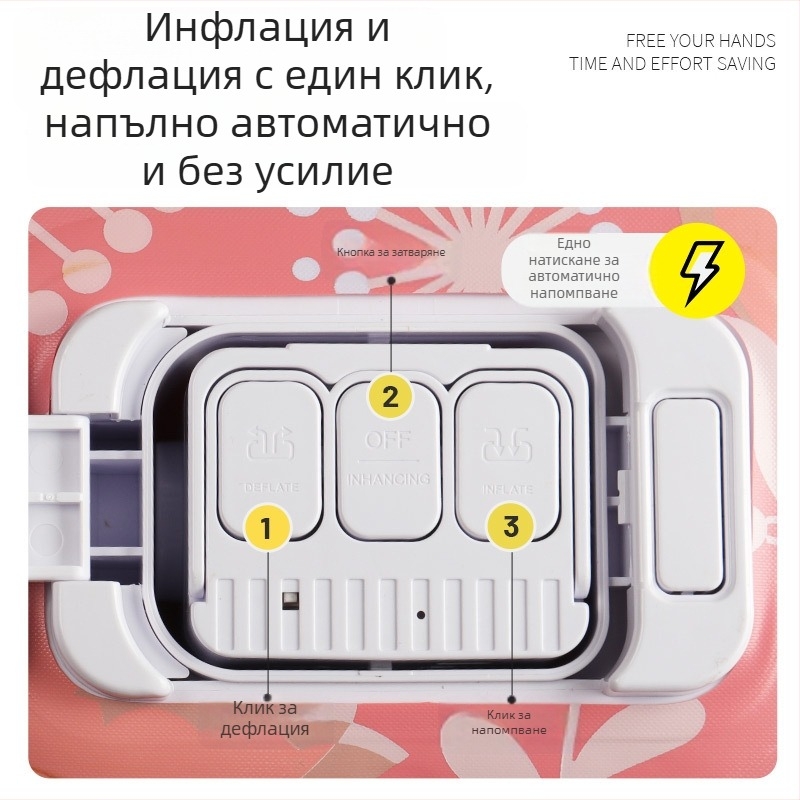 Anbelstyle Самонадуващ се за открито единичен сгъваем кресло-диван с електрическа въздушна помпа, PVC+флокинг, натоварване до 150 кг