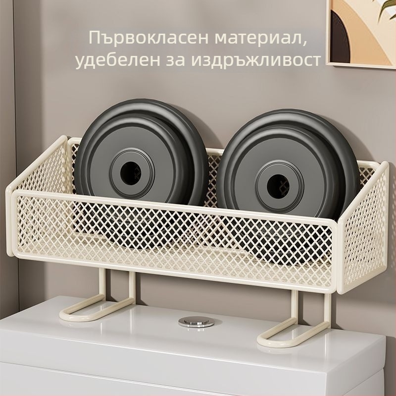 Органайзер за баня над тоалетната с държач за тоалетна хартия, железен, 1 ниво, ZX-02, капацитет 1 кг
