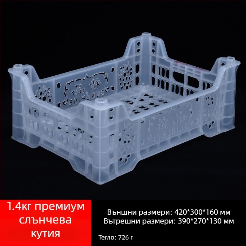 Пластмасова кошница за плодове за еднократна употреба, PP материал, товароподемност 3 кг, дебелина на стената 1.8–2.3 мм, изработена чрез инжекционно формоване