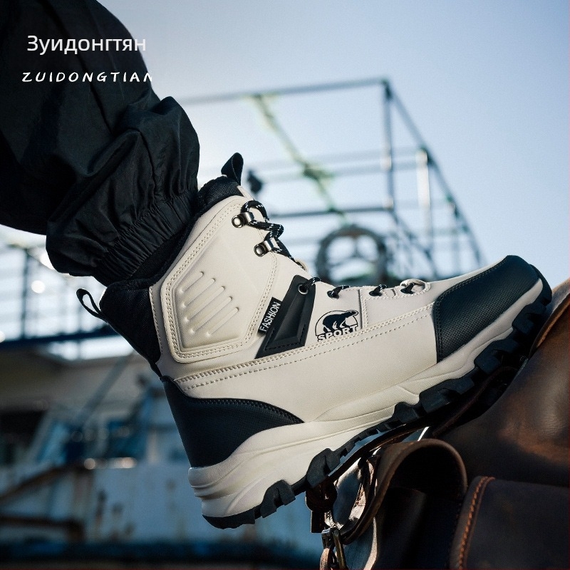 Дамски снежни ботуши, прост стил, Space Leather горна част, EVA подметка, вътрешност от изкуствен плюш