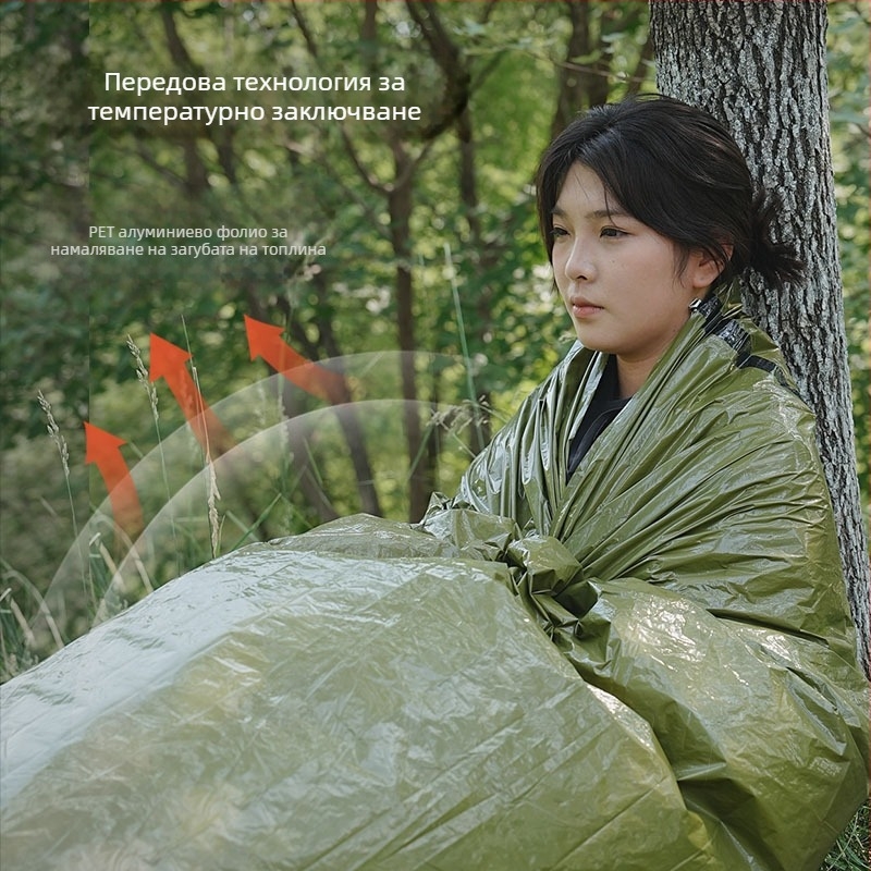 Спешно изолиран спален чувал Blue Sail за къмпинг и планински туризъм, водоустойчив и студоустойчив (Blue Sail; спешно изолиран спален чувал; къмпинг и планински туризъм; водоустойчив; студоустойчив)