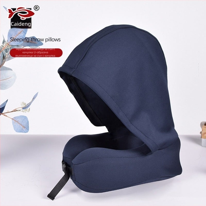 Възглавница за врата с мемори пяна, U-образна, Ice Silk покритие, за пътуване