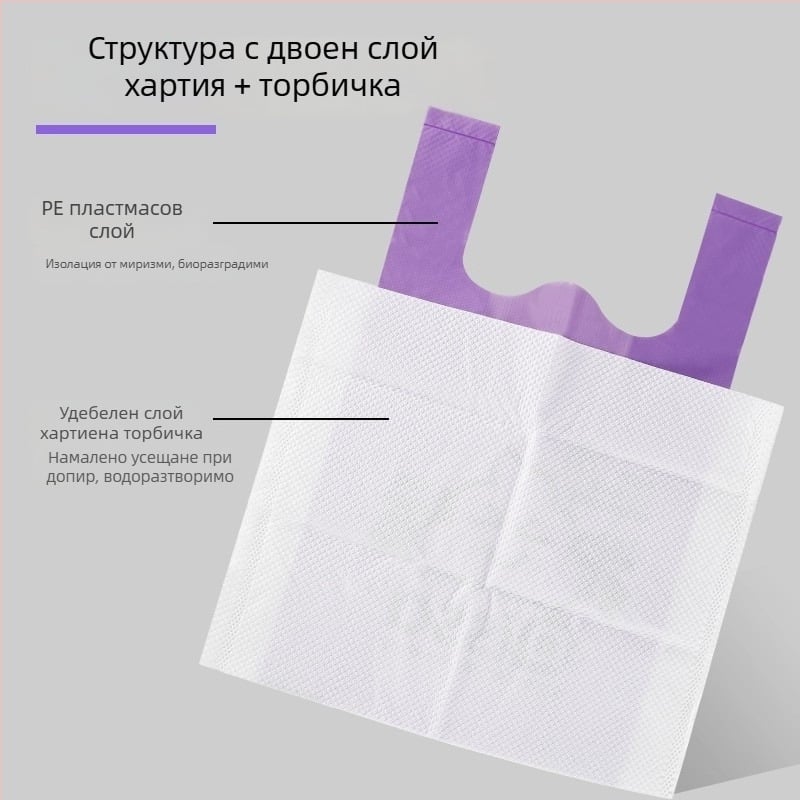Удебелени торбички за кучешки изпражнения и отпадъци за домашни любимци с инструмент за почистване
