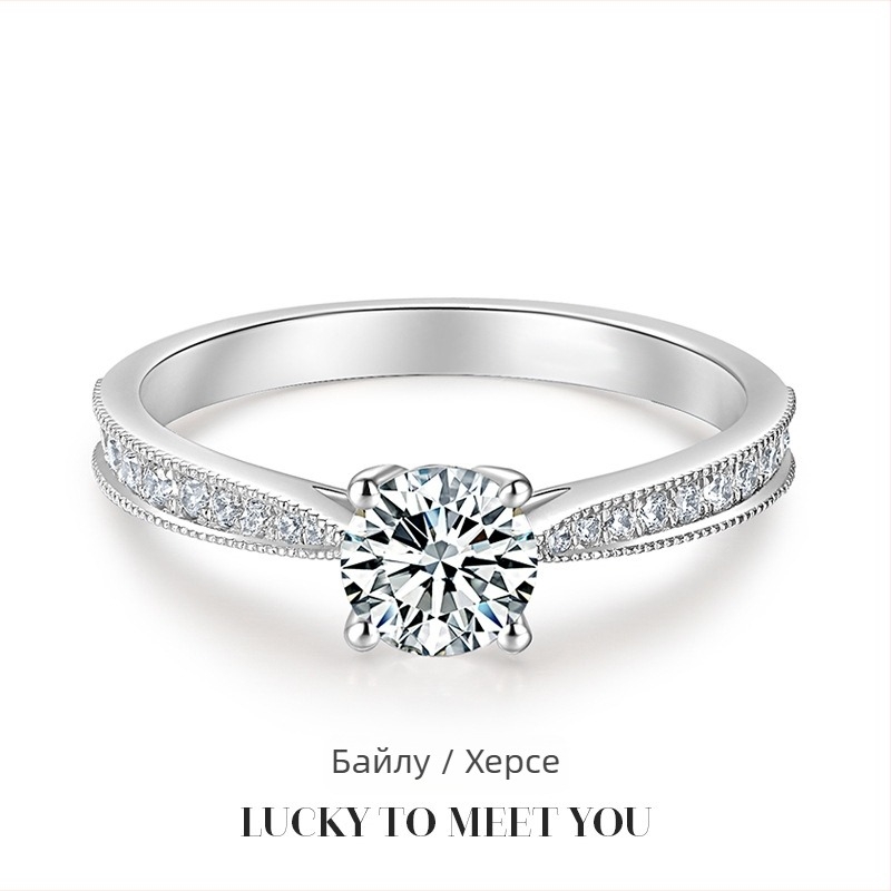 Пръстен от мед, диамантова обработка, геометричен дизайн, женски стил