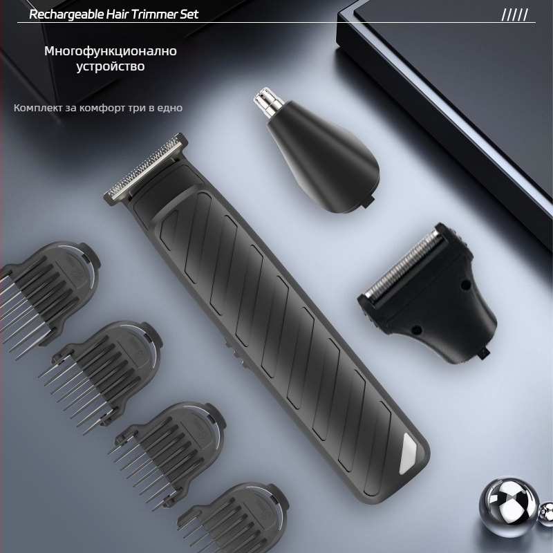 Нов многофункционален 3-в-1 електрически подстригвач за коса с LED индикатор, презареждаем, с четков мотор и ножове от неръждаема стомана, водоустойчив, подходящ за домашни любимци
