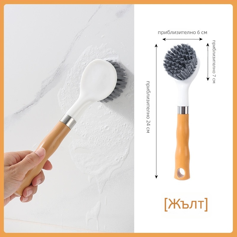 Дълга дръжка: Четка за почистване на мивка и баня с четка за плочки, пластмасова