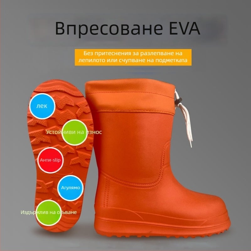 GenZ EVA мъжки ботуши за дъжд - ултралеки, високи, устойчиви на масла и киселини и основи, против подхлъзване, водоустойчиви