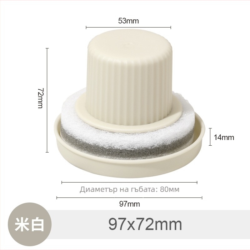 Четка за почистване на мивка с дръжка, пластмасова, 50 г, комплект 200, OPP пакет
