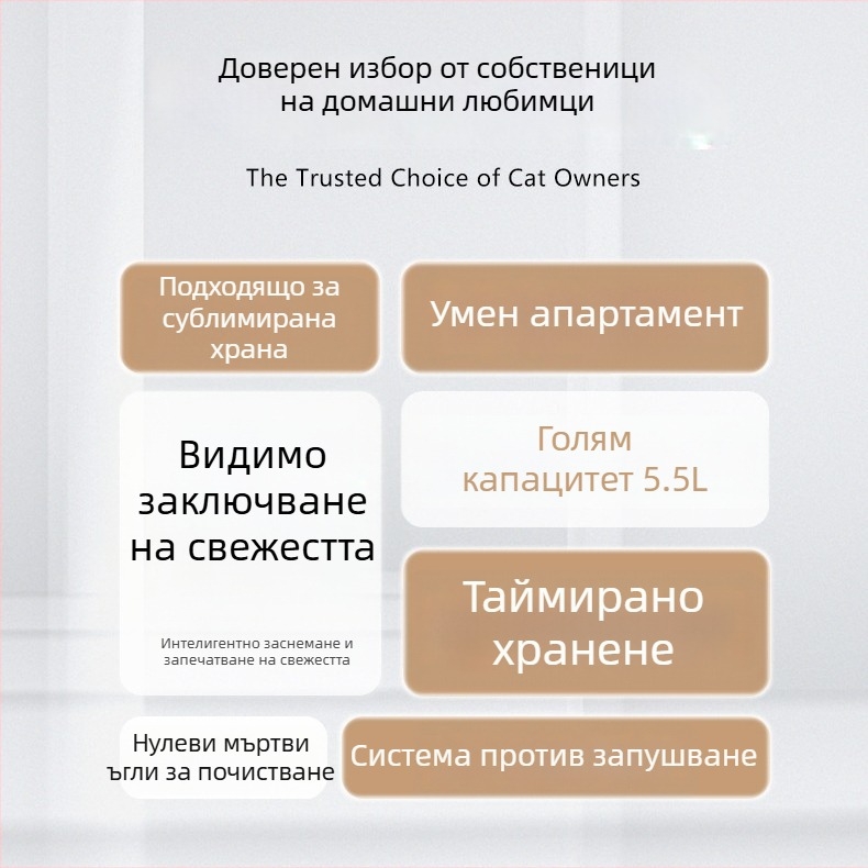 Wi‑Fi автоматична хранилка за домашни любимци с камера за кучета и котки, разпределя суха храна, управление чрез приложение, подходяща за дневна стая