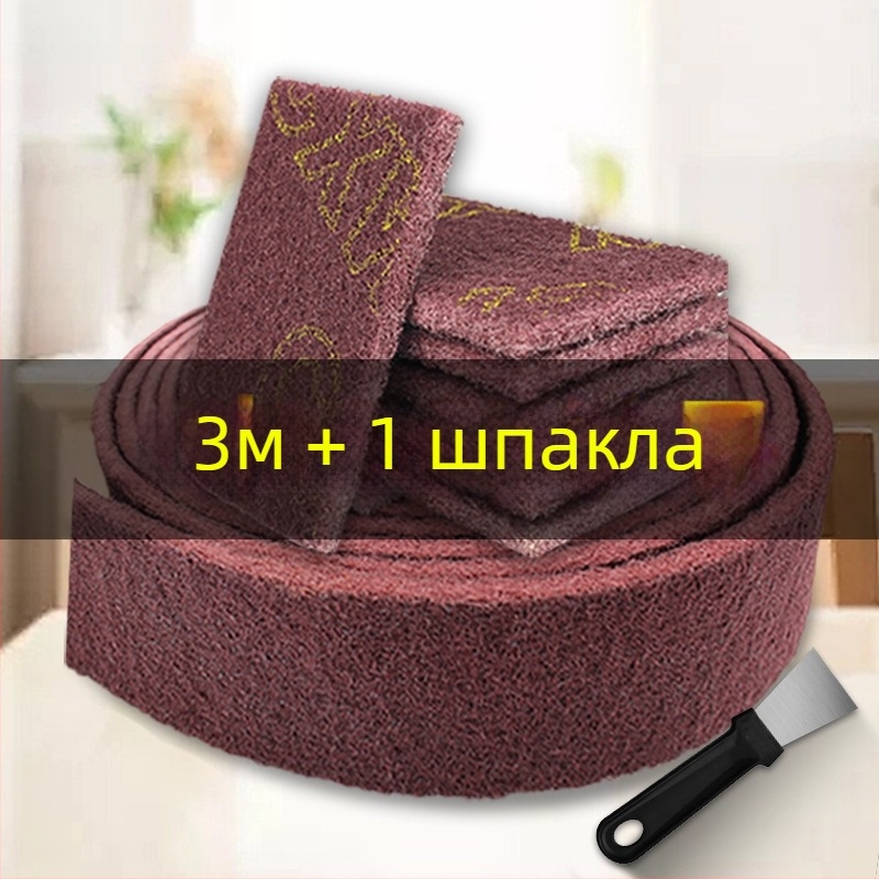 Абразивна гъба за съдове и тенджери, нейлонова основа, емъри абразивно покритие, корунд кафяви влакна