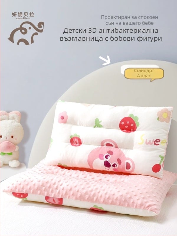 Детска възглавничка с карикатурен дизайн, памучен плат Washed Cotton, безопасност клас A, за деца 1–3 години, лято 2025
