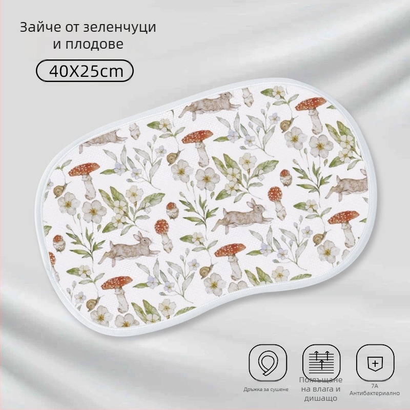 Бебешка възглавничка с облачна текстура, осемслойна марля и бамбуков памук, минималистичен стил, за новородени, марка Haterte