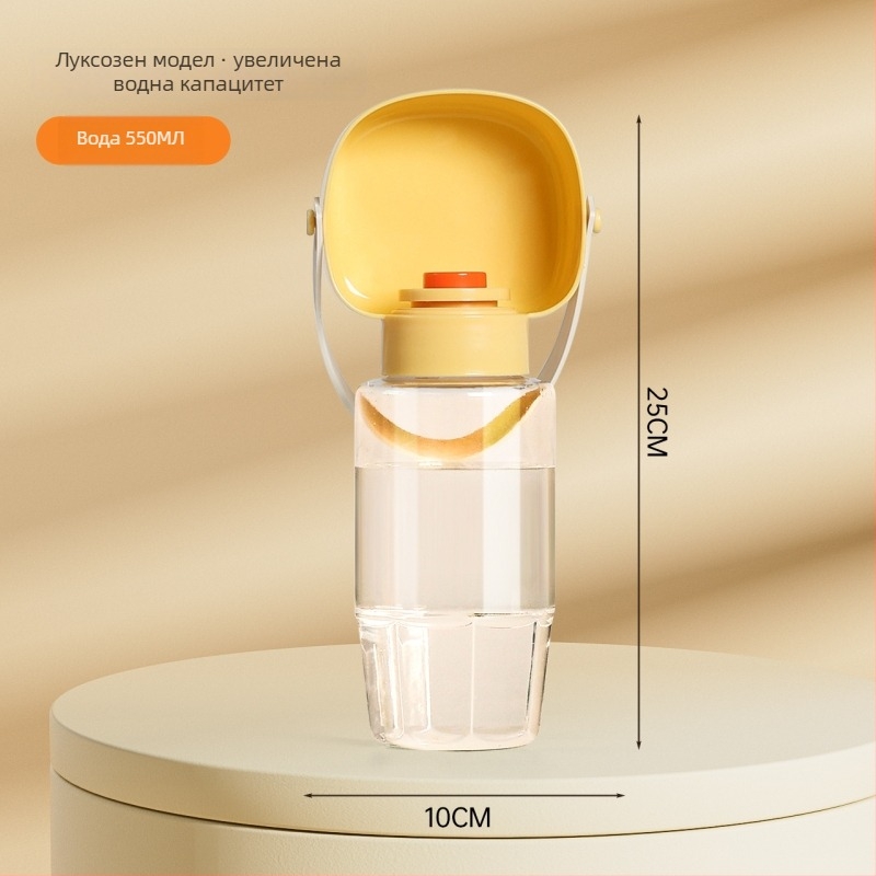 Всичко в едно: бутилка вода и храна за кучета и котки – преносима за спорт на открито, пластмасова, комплект от 5 бр., без внос