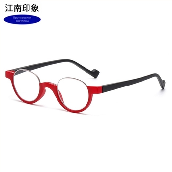 Очила за четене с анти-синя светлина, кръгла рамка, полурамка, лещи AC, рамка метал и PC