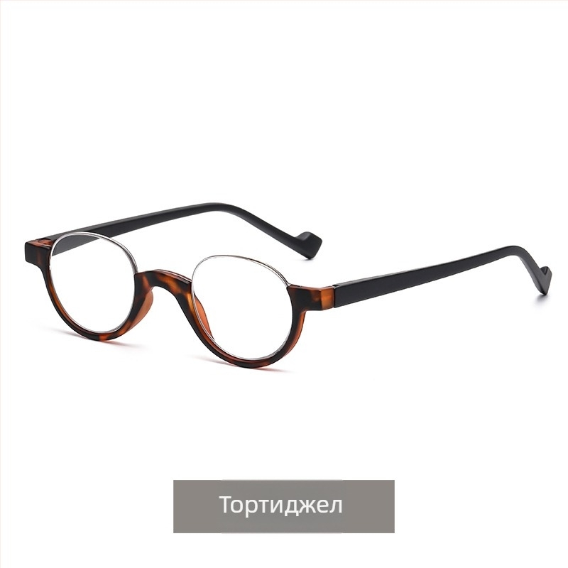 Очила за четене с анти-синя светлина, кръгла рамка, полурамка, лещи AC, рамка метал и PC