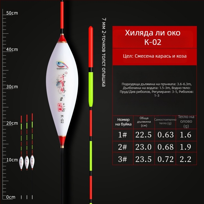 Вертикални дрифтови плувки за риболов — Telepathy, композитен материал