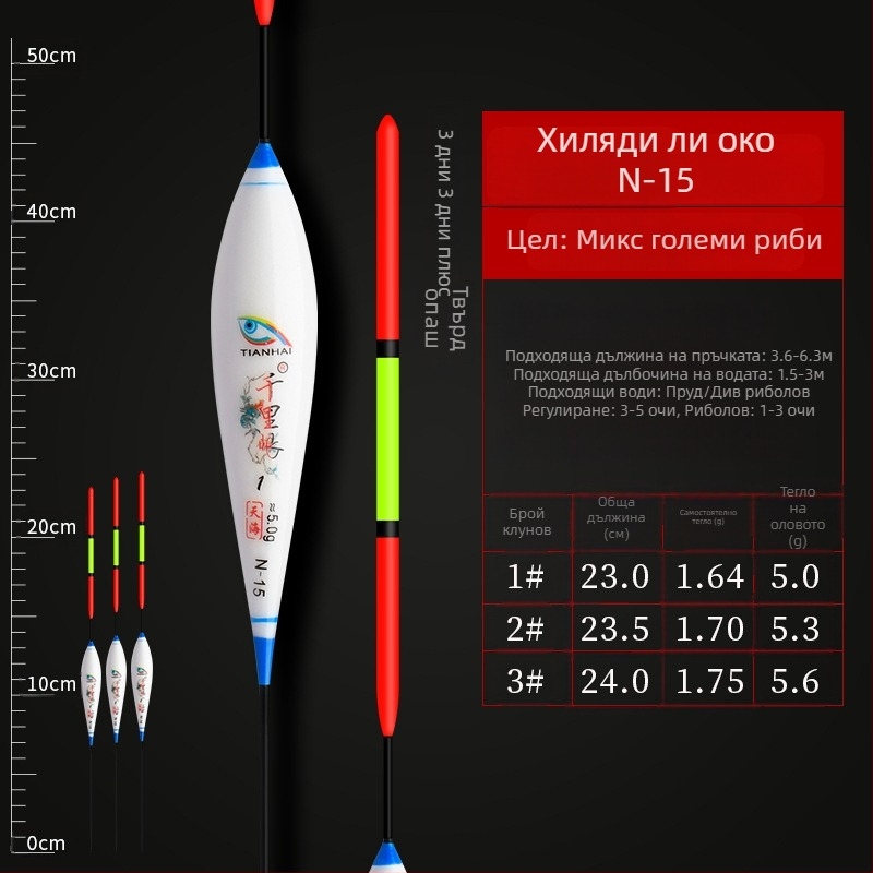 Вертикални дрифтови плувки за риболов — Telepathy, композитен материал