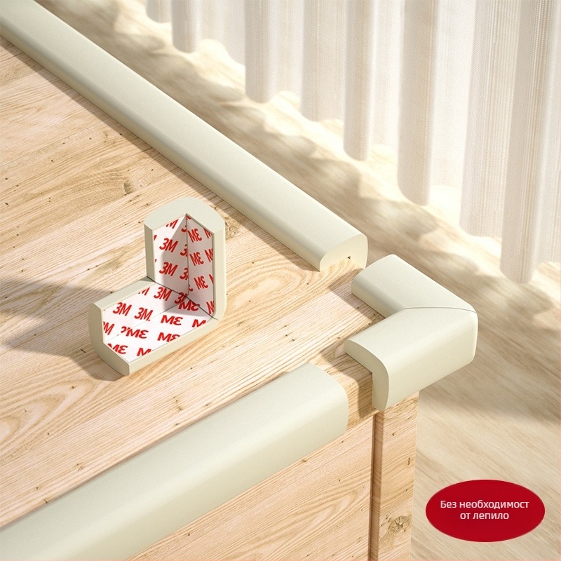 Детски протектор за ъгъл на маса - самозалепващ протектор за обгръщане на ръба, мек предпазител за безопасността на бебето (Марка: Powerful merchant)