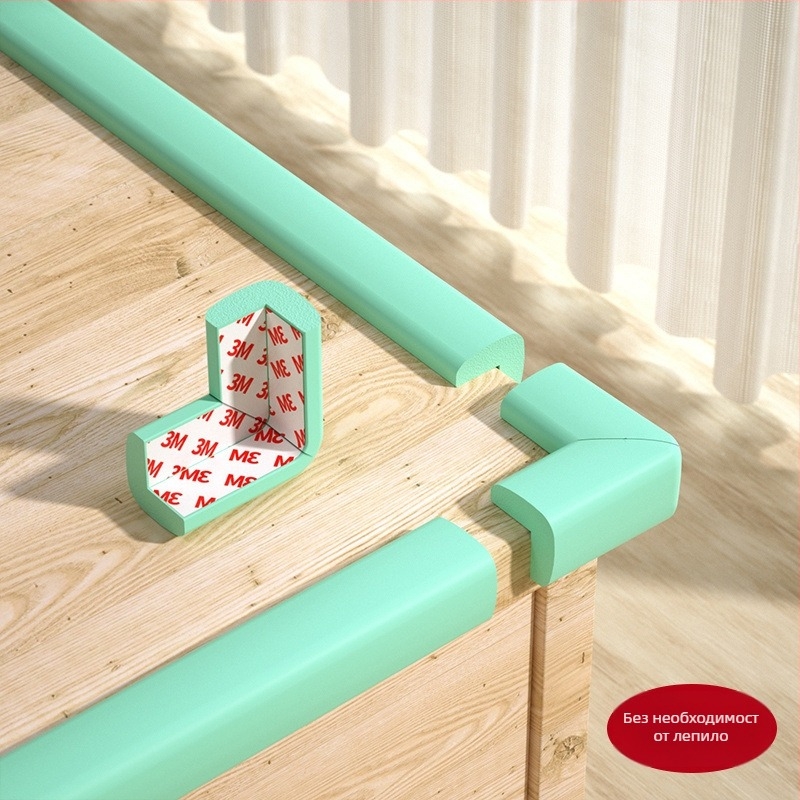 Детски протектор за ъгъл на маса - самозалепващ протектор за обгръщане на ръба, мек предпазител за безопасността на бебето (Марка: Powerful merchant)