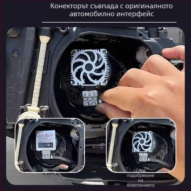 LED автомобилна фарова крушка за D1S/D2S/D3S/D4S/D5S/D8S - 35W, 12V, 6800 lm, алуминиево тяло, живот 50 000 ч.