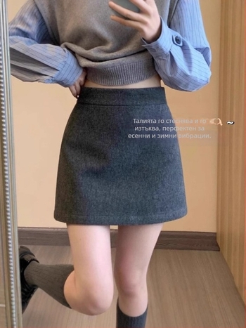 A-образна пола от полиестер, 70–80% полиестер, микроеластичност и колажно шиене