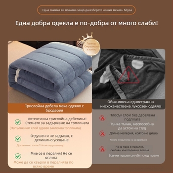 Дебело одеяло за диван от мляко‑велур, топло и приятно на кожата