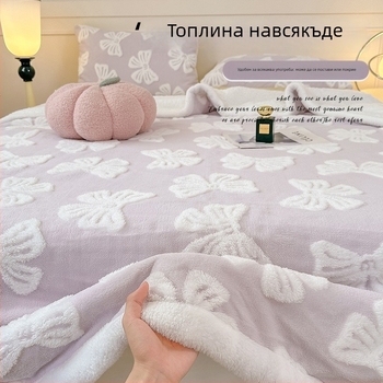 Одеяло от коралов флис с памук, 1000–1500 g, едноцветно с карикатурен мотив, подходящо за всички сезони