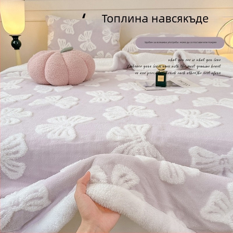 Одеяло от коралов флис с памук, 1000–1500 g, едноцветно с карикатурен мотив, подходящо за всички сезони