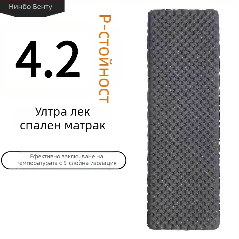 Runway ултралек портативен надуваем матрак с висока R-стойност, тегло 680 г, начин на надуване чрез надуваем чувал