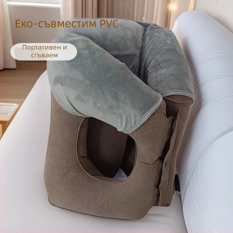 Надуваема възглавница за шията, вертикален дизайн, опора за талия, PVC материал, дебелина 400