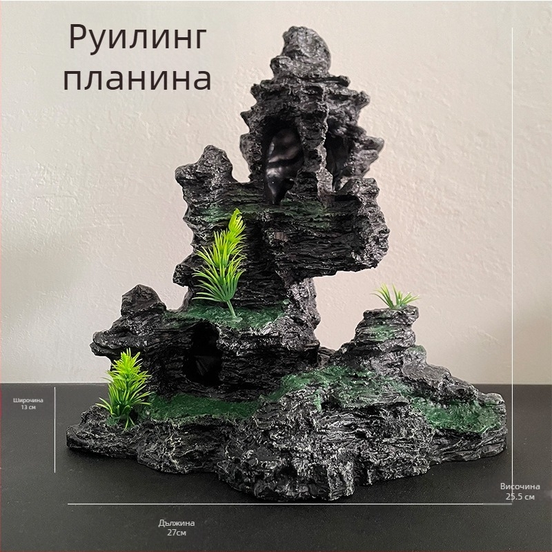 Аквариумен декор от смола — имитационен каменист пейзаж за аквариум или настолен дисплей • Опаковка: 15 бр • Материал: Друг • Функция: За аквариум или настолен дисплей • Стил: Нов китайски стил • Категория: Други