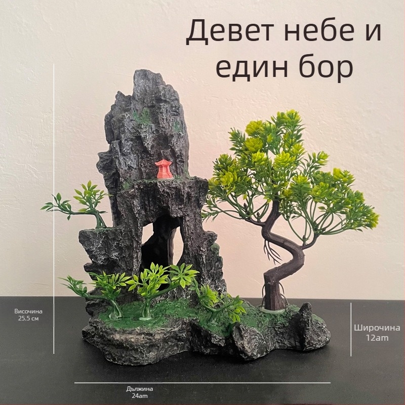 Аквариумен декор от смола — имитационен каменист пейзаж за аквариум или настолен дисплей • Опаковка: 15 бр • Материал: Друг • Функция: За аквариум или настолен дисплей • Стил: Нов китайски стил • Категория: Други