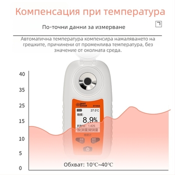 Рефрактометр за захар - цифров за плодове и напитки (модел ST335A, марка Smartsensor/xima, обхват сладост 0-55%)