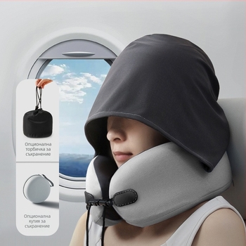 Wabin Pipe пътуваща възглавница за шия - U-образна, мемори пяна, полиестерна облицовка, за възрастни