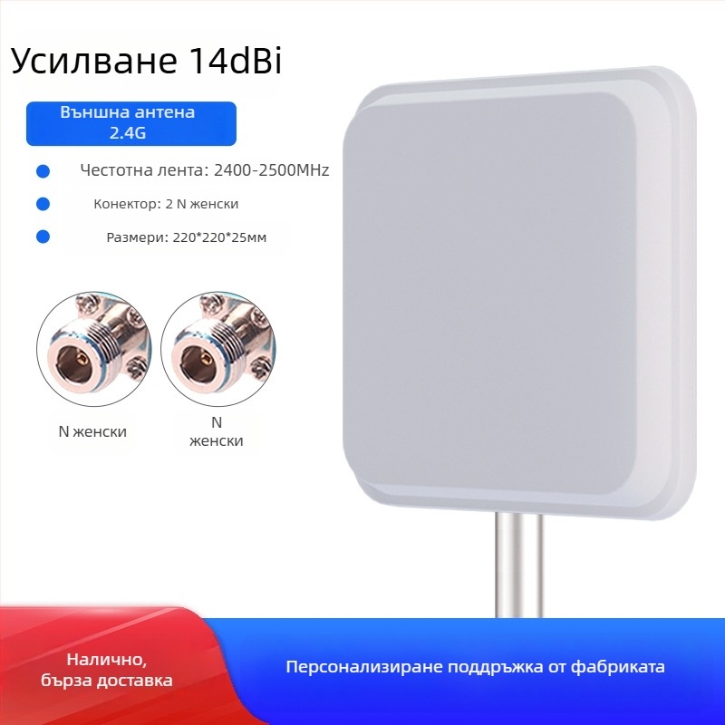 WiFi насочена плоска панелна антена, 2.4/5.8 GHz, 18 dBi усилване, мост AP базова станция