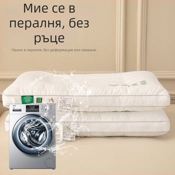 Правоъгълна възглавница за деца с поддръжка на шията — пълнеж Feather Velvet 100% на плат Class A от памук-полиестер