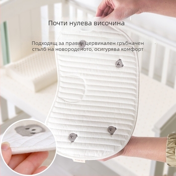 Бебешка възглавничка за новородени, чист памук, мультяшен стил, за възраст 0–1 година, Пролет 2023