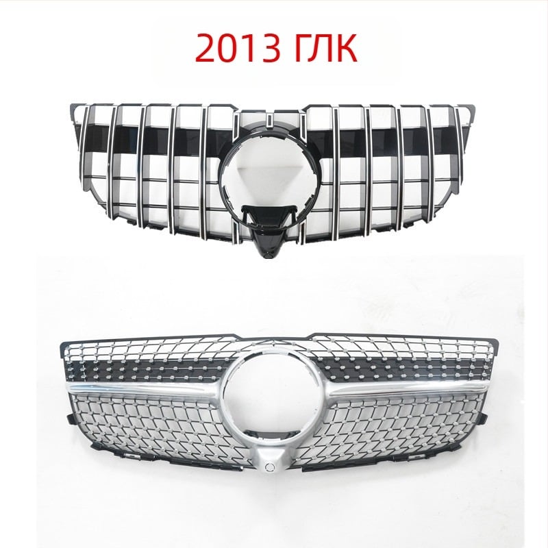 Mercedes-Benz GLK 2013–2015 звездообразна GT предна решетка, ABS пластмаса, монтаж на бронята