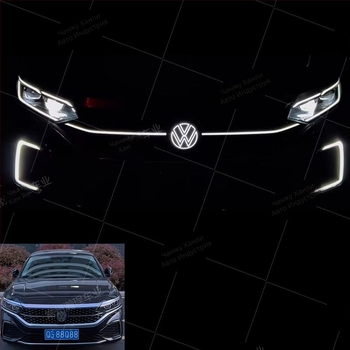 Светеща VW емблема за Sagitar, Passat, Magotan, Golf и Tiguan L – ABS пластмаса; монтаж без увреждане в зоната на радиатора; съвместима с модели 2012–2025