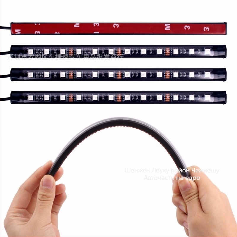 Автомобилна LED атмосфера светлина - 12-LED, гласово управление, 12V, 6W, 5050-LED