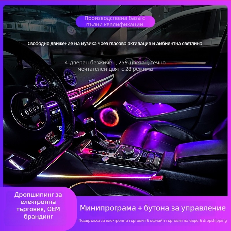 LED автомобилно амбиентно осветление KM01 за целия автомобил, 12V, 5A