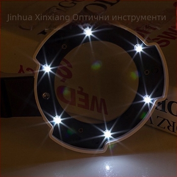 6-LED мултифункционално ръчно устройство с компас, фенерче, детектор за банкноти и лупа за четене