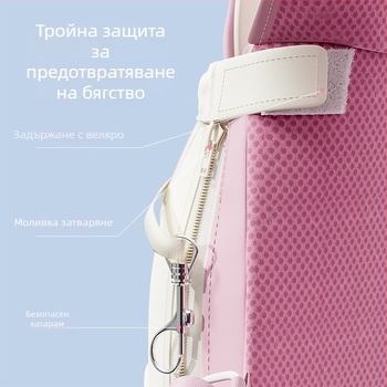 Чанта за домашни любимци - платнена, за котки и малки кучета, средна твърдост
