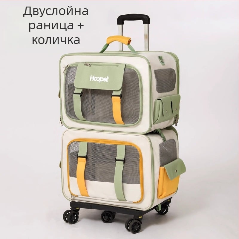 Преносима котешка раница за пътуване, чанта за котки и малки кучета с голям капацитет, до 7 kg, Oxford плат