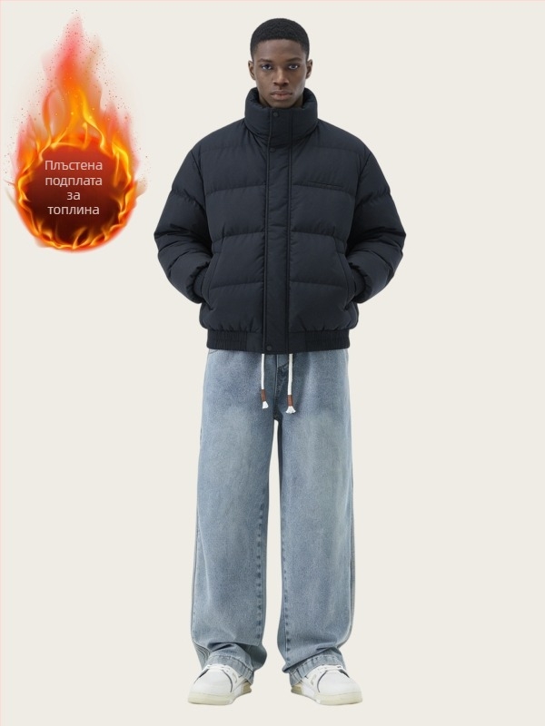 Addriser мъжки дънкови панталони с флис подплата, прав силует, средна талия, измит деним, 60% памук / 20% полиестер / 20% вискоза