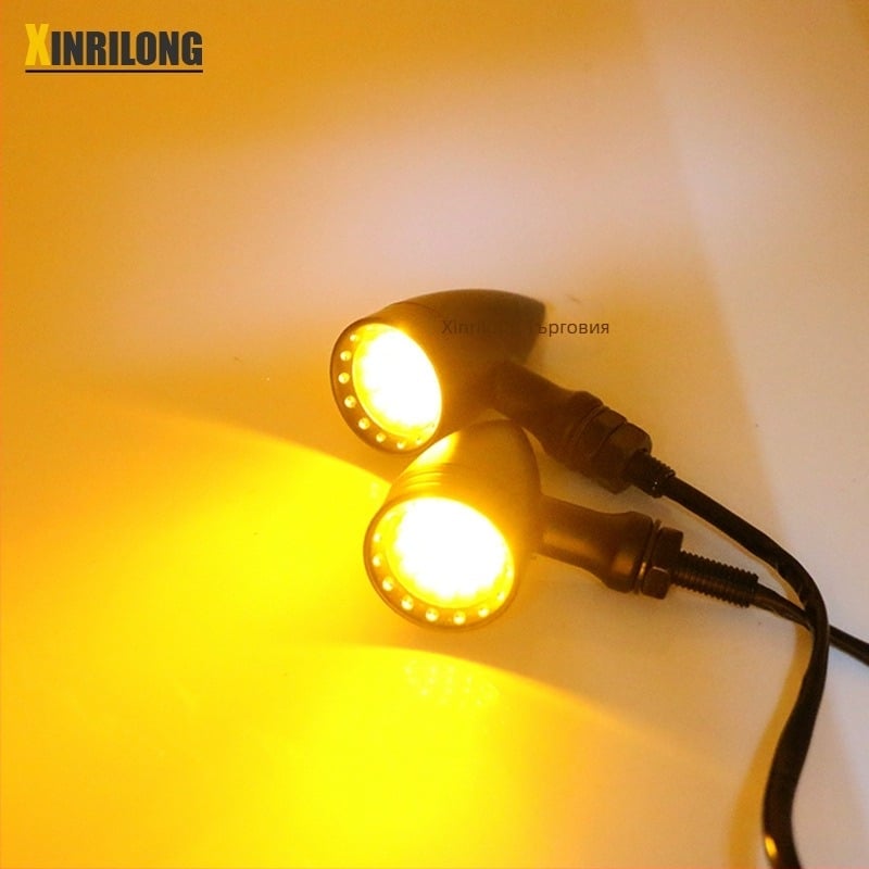LED мотоциклетни мигачи от алуминиева сплав, модел HP-Z006, 12V универсални за мотори, 35W светлинен източник, персонализиране