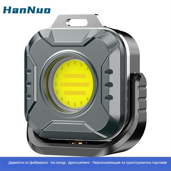 Преносима COB LED работна лампа с магнитна база (IP44 • 5.7W • 3.7V • ABS+PC+алюминиев корпус)