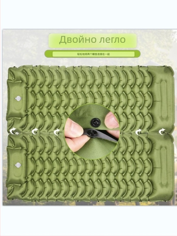 Преносим TPU надуваем къмпинг мат, влагозащитен, подходящ за тийнейджъри и възрастни, ръчна помпа, тегло 0.85 кг